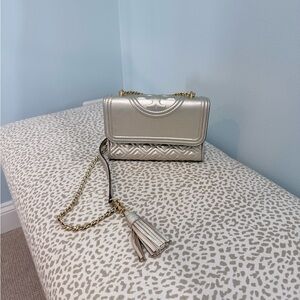 Tory Burch Small Fleming in Champagne (gold-ish ) w gold hardware